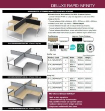 Deluxe Rapid Infinity 4 Person Pod Corner Workstation Specifications